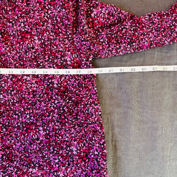 J.Jill Smocked Floral Print Mock Neck Knit Shirt Magenta Pink Purple Top NWT S - Picture 9 of 10